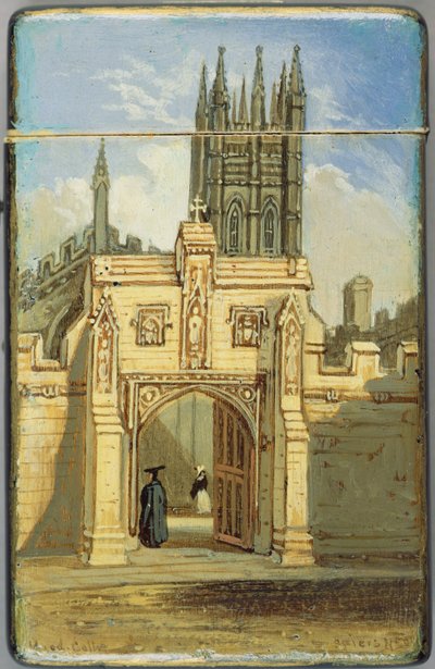 Victorian Card Case, with a Scene of Magdalen College, Oxford by Richard Phene and Benjamin W. Spiers